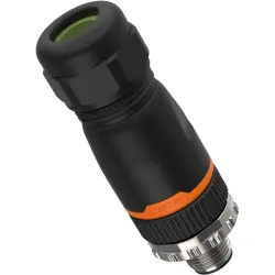 Plug, M12, 4 pole, screw connection, screw locking, straight, 381166350