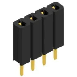 Socket header, 4 pole, pitch 2.54 mm, straight, BL 1 4 G