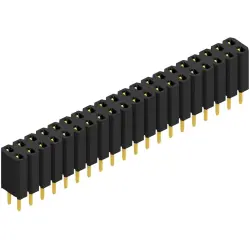 Socket header, 40 pole, pitch 2.54 mm, straight, BL 2 40 G