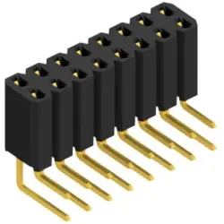 Socket header, 16 pole, pitch 2.54 mm, angled, BL 4 16 G