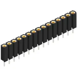 Socket header, 15 pole, pitch 2.54 mm, straight, BL 5 15