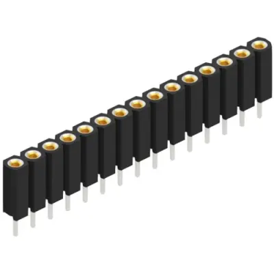 Socket header, 15 pole, pitch 2.54 mm, straight, BL 5 15 - 1