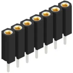 Socket header, 7 pole, pitch 2.54 mm, straight, BL 5 7
