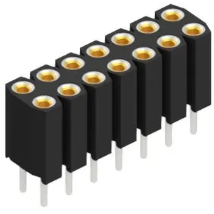 Socket header, 14 pole, pitch 2.54 mm, straight, BL 6 025 14 - 1