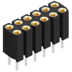 Socket header, 12 pole, pitch 2.54 mm, straight, BL 6 12