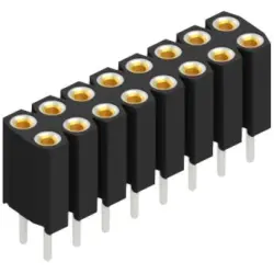 Socket header, 16 pole, pitch 2.54 mm, straight, BL 6 16