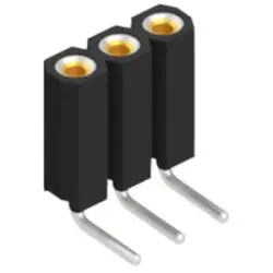 Socket header, 3 pole, pitch 2.54 mm, angled, BL 7 3
