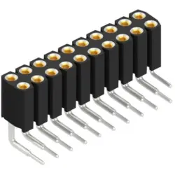 Socket header, 20 pole, pitch 2.54 mm, angled, BL 8 20
