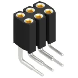 Socket header, 6 pole, pitch 2.54 mm, angled, BL 8 6