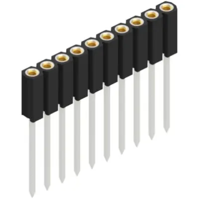 Socket header, 10 pole, pitch 2.54 mm, straight, BL 9 10 - 1