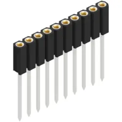 Socket header, 10 pole, pitch 2.54 mm, straight, BL 9 10