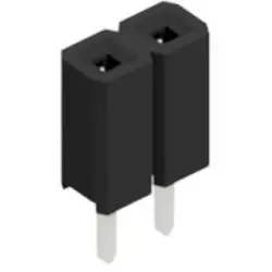 Socket header, 2 pole, pitch 2.54 mm, straight, BL LP 1 2 Z