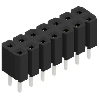 Socket header, 14 pole, pitch 2.54 mm, straight, BL LP 2 14 S - 1