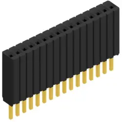 Socket header, 16 pole, pitch 1.27 mm, straight, BLM KG 1 16 G