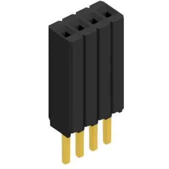 Socket header, 4 pole, pitch 1.27 mm, straight, BLM KG 1 4 G - 1