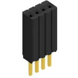 Socket header, 4 pole, pitch 1.27 mm, straight, BLM KG 1 4 G