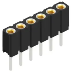 Socket header, 6 pole, pitch 2 mm, straight, BLY 1 6