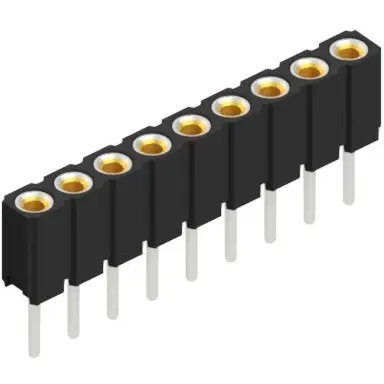 Socket header, 9 pole, pitch 2 mm, straight, BLY 1 9 - 1