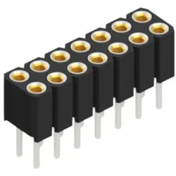 Socket header, 14 pole, pitch 2 mm, straight, BLY 2 14