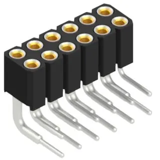 Socket header, 12 pole, pitch 2 mm, angled, BLY 4 12 - 1