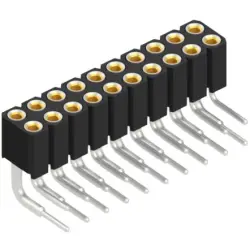 Socket header, 20 pole, pitch 2 mm, angled, BLY 4 20