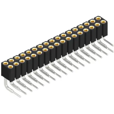 Socket header, 34 pole, pitch 2 mm, angled, BLY 4 34 - 1