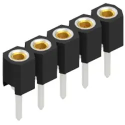 Socket header, 5 pole, pitch 2.54 mm, MK 21 5
