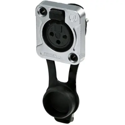 XLR panel socket, 3 pole, tin-plated, zinc die casting, RRX3F-Z-000-1 - 1
