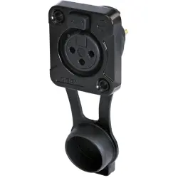 XLR panel socket, 3 pole, tin-plated, zinc die casting, RRX3F-Z-001-1