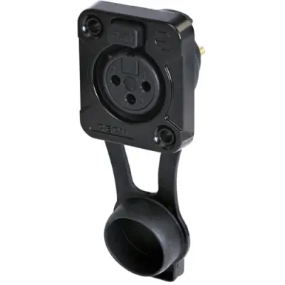 XLR panel socket, 3 pole, tin-plated, zinc die casting, RRX3F-Z-001-1 - 1