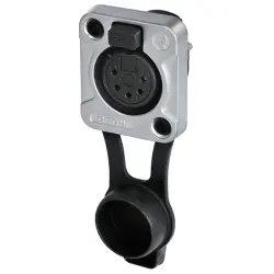 XLR panel socket, 5 pole, tin-plated, zinc die casting, RRX5F-Z-000-1