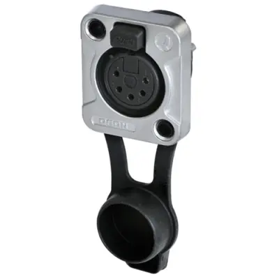 XLR panel socket, 5 pole, tin-plated, zinc die casting, RRX5F-Z-000-1 - 1