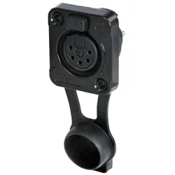 XLR panel socket, 5 pole, tin-plated, zinc die casting, RRX5F-Z-001-1