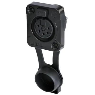 XLR panel socket, 5 pole, tin-plated, zinc die casting, RRX5F-Z-001-1 - 1