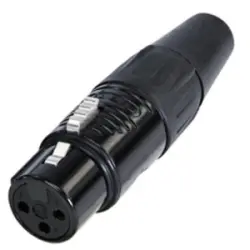 XLR jack, 3 pole, silver-plated, 1.5 mm², AWG 16, zinc, RC3F-BAG