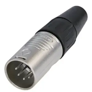 XLR plug, 5 pole, silver-plated, 1.5 mm², AWG 16, zinc, RC5M - 1