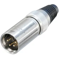 XLR plug, 4 pole, gold-plated, 1.5 mm², AWG 16, metal, NC4MX-HD