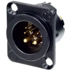 XLR panel plug, 10 pole, gold-plated, 2.5 mm², AWG 14, metal, NC10MD-LX-B