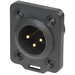 XLR panel plug, 3 pole, gold-plated, NC3MDX-TOP
