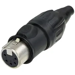 XLR jack, 5 pole, gold-plated, 1.0 mm², AWG 18, NC5FX-TOP