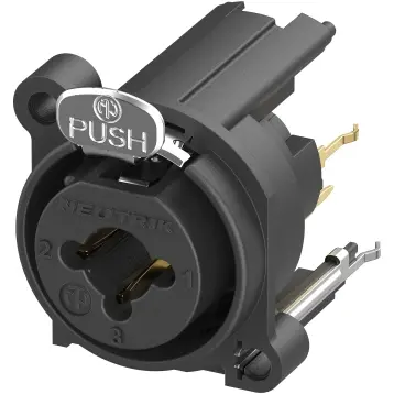 XLR/jack panel mount socket, 3 pole, gold-plated, polyamide, NCJ6FE-V - 1