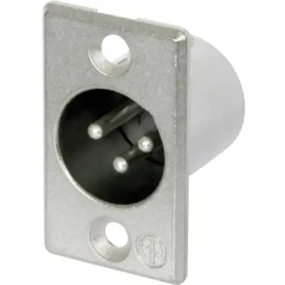 XLR panel plug, 3 pole, silver-plated, metal, NC3MP - 1
