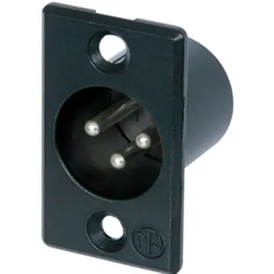 XLR panel plug, 3 pole, silver-plated, metal, NC3MP-BAG - 1
