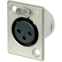 XLR panel socket, 3 pole, silver-plated, metal, NC3FP-1