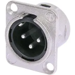 XLR panel plug, 3 pole, silver-plated, metal, NC3MD-L-1