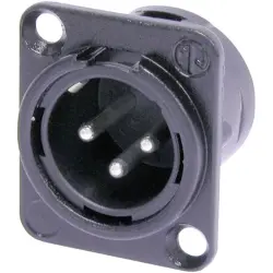 XLR panel plug, 3 pole, silver-plated, metal, NC3MD-L-BAG-1