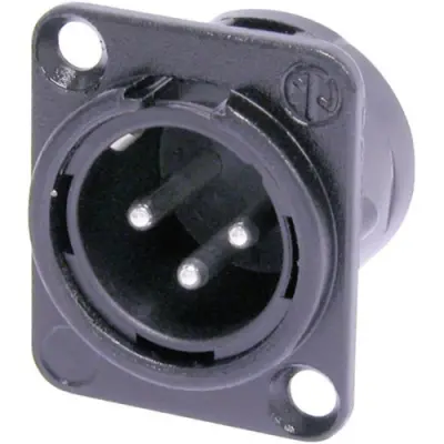 XLR panel plug, 3 pole, silver-plated, metal, NC3MD-L-BAG-1 - 1