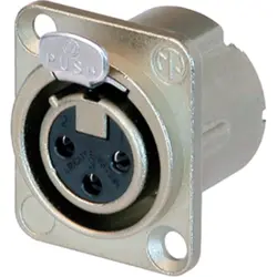 XLR panel socket, 3 pole, silver-plated, 2.5 mm², AWG 14, metal, NC3FD-LX