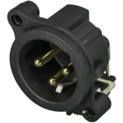 XLR panel plug, 3 pole, gold-plated, metal, NC3MAH