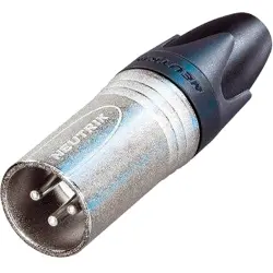 XLR plug, 3 pole, silver-plated, 2.5 mm², AWG 14, metal, NC3MXX